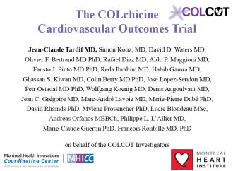 CONGRESO AHA19 – Eficacia y seguridad de Baja dosis de Colchicina luego de un infarto de miocardio